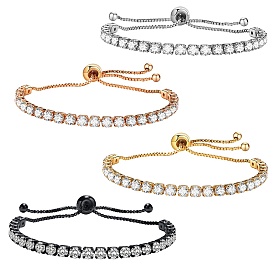 Brass Micro Pave Cubic Zirconia Anklets