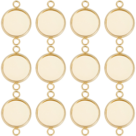 30 шт. 201 Настройки для коннектора кабошона из нержавеющей стали, чашки безель с краями, плоско-круглые