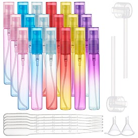 8ml Rainbow Glass Spray Bottles, Refillable Bottles, for Perfume, Essential Oils, Liquids, Cleaning, with 3ML Disposable Plastic Dropper, Mini Transparent Plastic Funnel Hopper, Plastic Pump