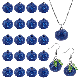 24шт. миниатюр из смолы с изображением черники, для кукольной кухни, микроландшафтного дизайна и декора