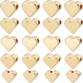 60шт 5 стиль латунные бусины, сердце