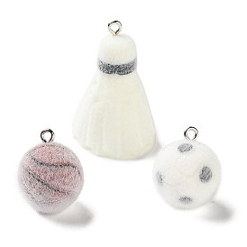 Флокированные непрозрачные подвески из смолы на спортивную тематику, с железной платиной петлей