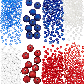 8 Styles Baseball Themed Party Acrylic Beads, Round