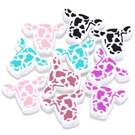 10 pcs 5 couleurs perles de silicone, tête de vache