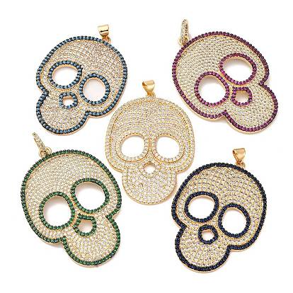 Латунные микро проложить кубического циркония подвески, череп прелести, стойки покрытие, прочное покрытие, без кадмия и без свинца