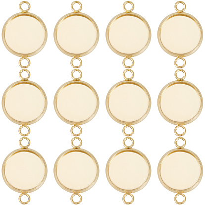 30 шт. 201 Настройки для коннектора кабошона из нержавеющей стали, чашки безель с краями, плоско-круглые