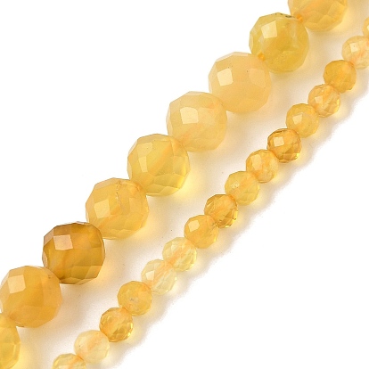 Природные желтые опал бусины пряди, граненые, круглые