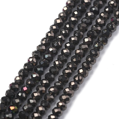 Electroplate Glass Beads Strands, Full Plated, Faceted, Abacus