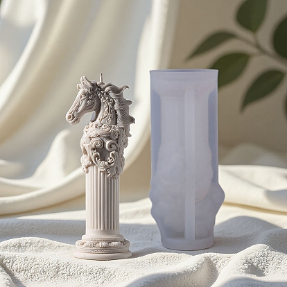 Силиконовые формы для свечей в виде лошадей, формы для литья гипсовой смолы, готическом стиле