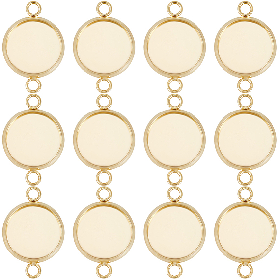 30 шт. 201 Настройки для коннектора кабошона из нержавеющей стали, чашки безель с краями, плоско-круглые