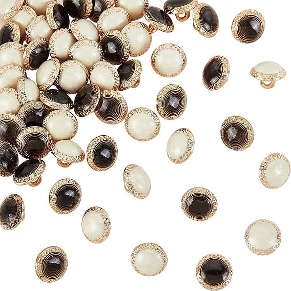 60шт. 2 цвета 1-отверстие стержень из сплава кнопка, с эмалью, плоско-круглые