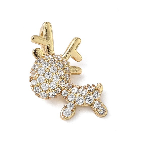 Латунные микро проложить кубического циркония подвески, олень, без кадмия, без никеля и без свинца