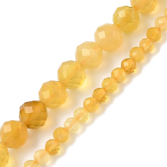 Природные желтые опал бусины пряди, граненые, круглые
