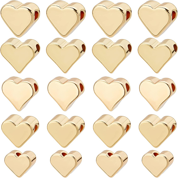 60шт 5 стиль латунные бусины, сердце