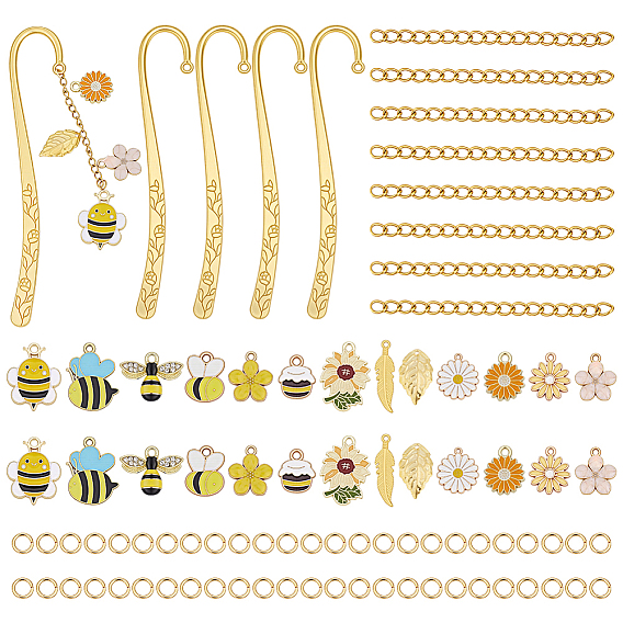 DIY Bookmark Kits, including Alloy Bookmarks, Alloy & Iron Pendants, 304 Stainless Steel Jump Rings, 304 Stainless Steel Extender
