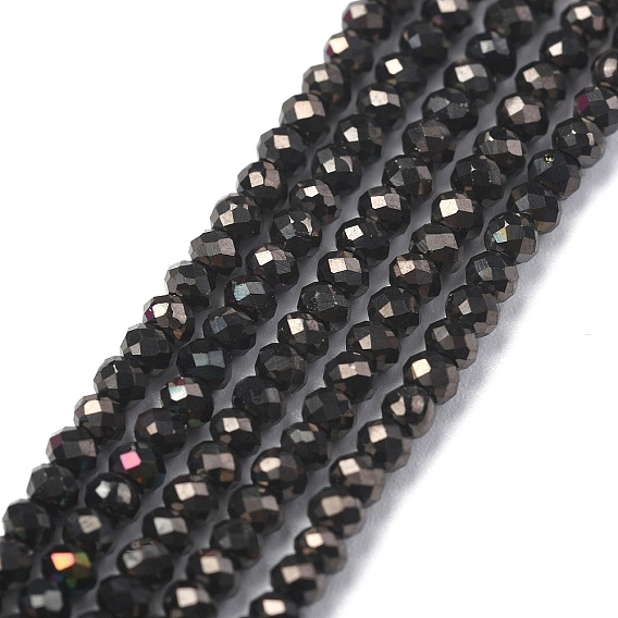Electroplate Glass Beads Strands, Full Plated, Faceted, Abacus