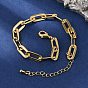 Латунные браслеты-цепочки со скрепками для женщин и мужчин, стойки покрытие, долговечный, без свинца и без кадмия