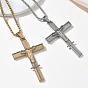 Religion 201 Stainless Steel Jesus Cross Pendant 304 Stainless Steel Box Chain Necklaces