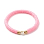 Handmade Polymer Clay Heishi Beads Stretch Bracelets Set with Heart Pattern Beads for Women