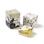 Square Paper Gift Boxes, Folding Box for Gift Wrapping, Floral/Butterfly/Star Pattern