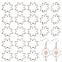 60Pcs Tibetan Style Alloy Bead Frame, Lead Free & Cadmium Free, Flower