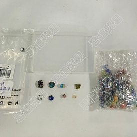 120 Stück 8 Stil handgefertigte Millefiori-Lampwork-Perlenstränge, Quadrat & Säule & Herz