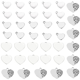 SUNNYCLUE 40Pcs 4 Style Mother's Day Theme Tibetan Style Alloy Pendants, Heart with Word