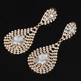 Sweet Autumn Sparkle: High-Quality Micro-Inlaid Water Diamond Earrings and Ear Pendants with 8-Shaped Drops (E171)