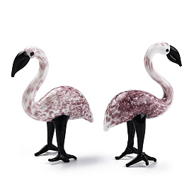 Handmade Lampwork Home Decorations, 3D Flamingo Ornaments for Gift