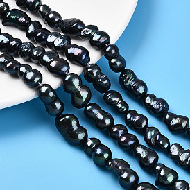 Нити натуральных бусинок из зернистого жемчуга кеши в стиле барокко, культивированный пресноводный жемчуг, окрашенные, Горлянка