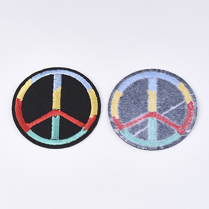 Computerized Embroidery Cloth Iron on/Sew on Patches, Appliques, Costume Accessories, Peace Sign