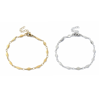 304 женские браслеты-цепочки с ромбическими звеньями из нержавеющей стали