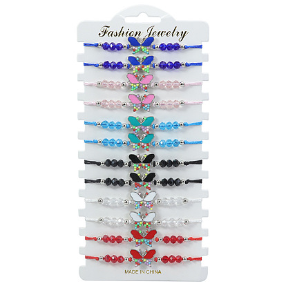 Bohemian Crystal Beaded Butterfly Bracelet - Party Accessory for Girls.
