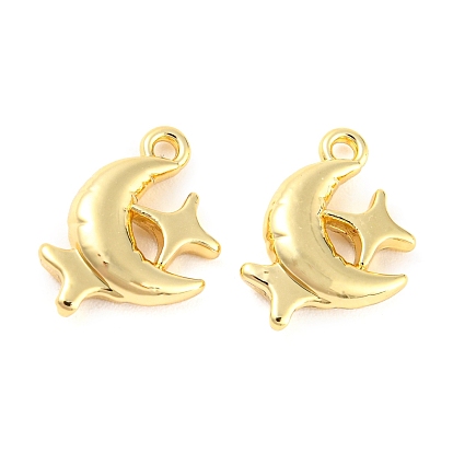 Crémaillère pendentifs en alliage placage, sans cadmium et sans nickel et sans plomb, lune avec étoile