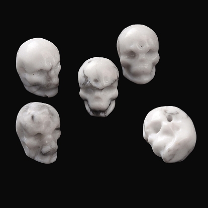 Natural Howlite Beads, Halloween Skull