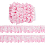 5M Double-Layer Pleated Polyester Chiffon Lace Trim, for Costume Decoration, with 1Pc Display Cards