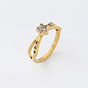 304 Кольца из нержавеющей стали с микропаве из прозрачного кубического циркония, звезда, широкая полоса кольца
