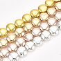 Electroplate Non-magnetic Synthetic Hematite Beads Strands, Flat Round