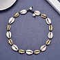 Handmade Pearl and Shell Short Necklace with Golden Alloy Shell Pendant