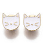 Broches en alliage, broche en émail, avec embrayages papillon, forme de chat, or et de lumière