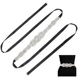 Свадебные пояса ручной работы с цветочным принтом, украшенные стразами, для свадебных платьев, с полиэфирной лентой