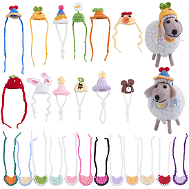 24Pcs 24 Styles Mini Cotton Doll Bib & Hat, Doll Making Supplies Decoration