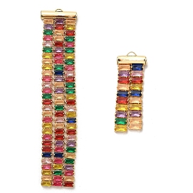 Resin Rectangle Pendants, Brass Tassel Charms, Colorful, Long-Lasting Plated