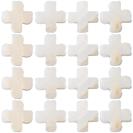 2 нити из натуральных пресноводных бусин из ракушек, крестик