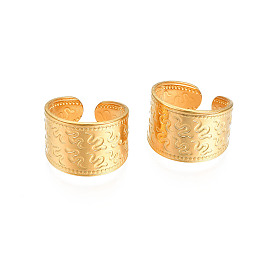 304 открытая манжета с змеиным узором из нержавеющей стали, массивное широкое кольцо для женщин