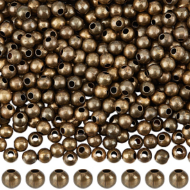 400Pcs Iron Spacer Beads, for DIY Jewelry Crafts Making, Round
