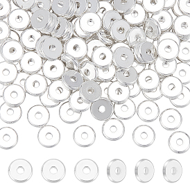 150Pcs Brass Spacer Beads, Flat Round