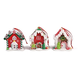 Christmas House PVC Pendant Decorations, for Christmas Tree Hanging Ornaments