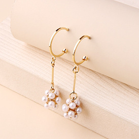 Charming and Elegant Pearl Earrings with Sterling Silver Pin for Women