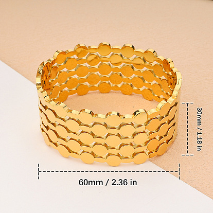 Плоские круглые 304 браслеты из нержавеющей стали для женщин